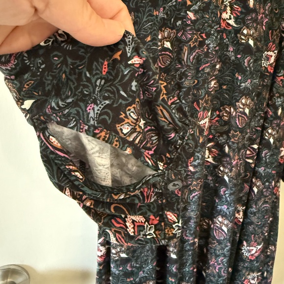 American Eagle Outfitters Womens Long Sleeve Dress Size L Paisley Boho Casual - Picture 5 of 12